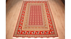 Persian carpet Tabriz with Silk Pazyryk Rug 298x200 cm