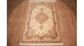 Persian carpet "Ghom" pure Silk rug 150x100 cm Beige