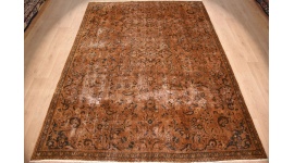 Modern carpet Vintage used look overdyed 322x235 cm Brown