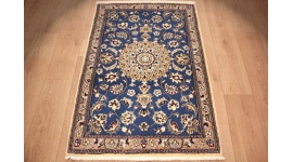 Persian carpet Nain Oriental carpet 130x87 cm Blau