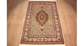 Persian carpet Moud with silk 143x93 cm Beige