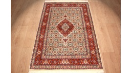 Persian carpet Moud with silk 145x92 cm Beige