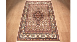 Persian carpet Moud with silk 147x97 cm Beige