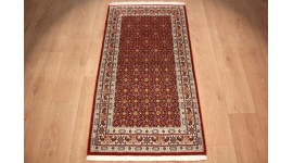 Persian carpet Moud virgin wool & Silk 136x73 cm Beige Runner