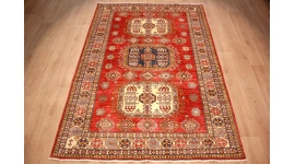 Oriental carpet Kazak virgin wool 260x161 cm Rot