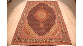 Persian carpet Taabriz Mahi with silk 299x204 cm Black