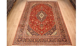 Persian carpet Kashan virgin wool 349x242 Red