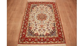 Perser Teppich Isfahan mit Seide 155x108 cm Beige