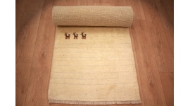 Nomadic Persian carpet Gabbeh wool 301x76 cm Runner