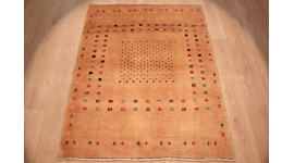 Nomadic Persian carpet Loribaft pure wool 141x110 cm Brown