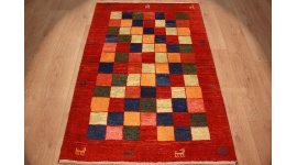 Persian carpet Gabbeh  wool carpet 149x102 cm Red