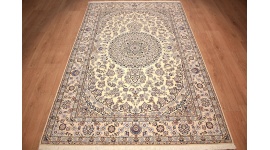 Persian carpet "Nain" 9la with Silk 238x155 cm Beige