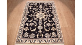 Persian carpet Nain with silk 148x86 cm dark blue