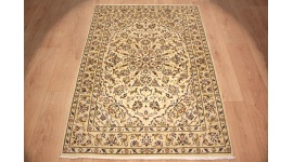 Persian carpet "Kashan" virgin wool 148x104 cm Beige