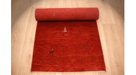 Persian carpet Gabbeh  wool carpet 192x79 cm Red