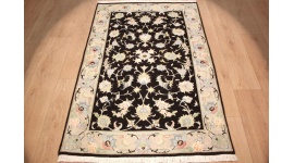 Persian carpet Tabriz wool and silk carpet 150x98 cm Black