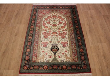 Persian carpet Qum pure Silk 207x139 cm Unique