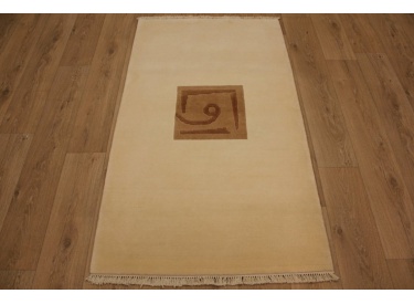 Hand-knotted Oriental carpet Nepal virgin wool 163x94 cm beige