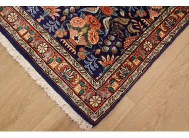Persian carpet "Waramin" unusual design 420x78 cm blue