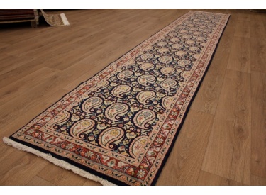 Persian carpet Waramin 420x78 cm Dark blue