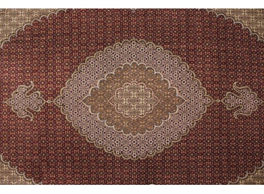 Persian carpet Tabriz mahi with Silk 303x203 cm black