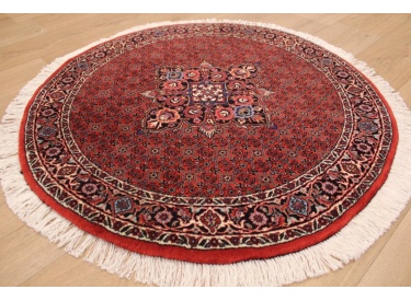 Hand-knotted fine Persian carpet "Bidjar" 104x102 cm Red ROUND