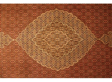 Perserteppich Täbriz Mahi mit Seide rot  298x202 cm 