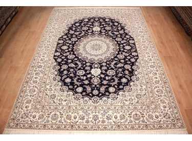 Persian carpet Nain 6la with Silk 352x254 cm Blue