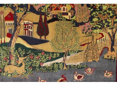 Antiker handgeknüpfter Perserteppich "Kashaan" 202x130 cm