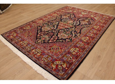 Persian carpet Ghom pure wool 214x143 cm Dark blue
