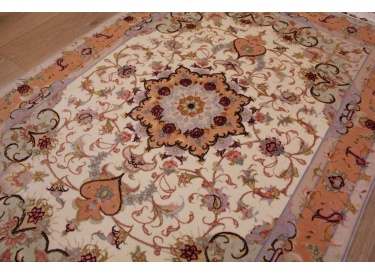 Persian carpet Tabriz with Silk 156x100 cm Beige
