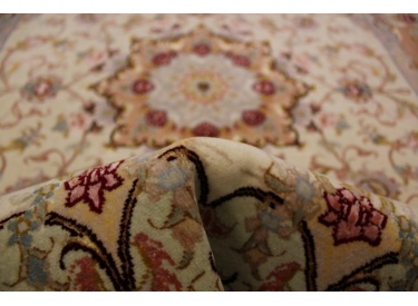 Persian carpet Tabriz with Silk 156x100 cm Beige