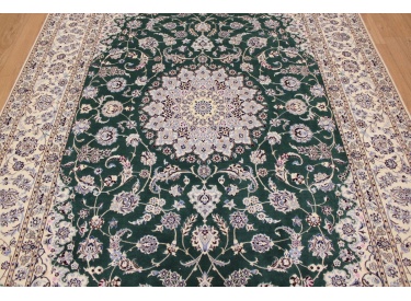 Feiner Perser Teppich Nain 6la mit Seide 300x200 cm