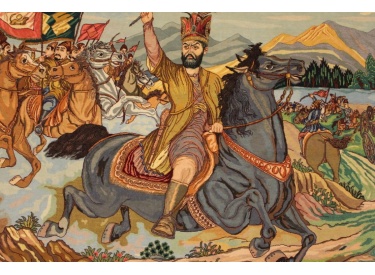 Persian carpet "Taabriz" with silk 299x202 cm king Nader