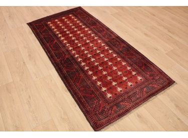 Persian carpet "Baluch" virgin wool 207x104 cm Red