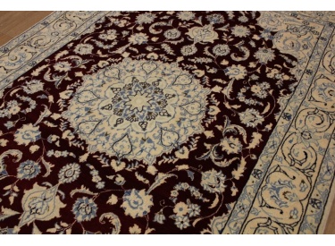 Persian carpet Nain with silk 215x140 cm Red