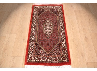 Persian carpet Bidjar with silk 143x71 cm Red