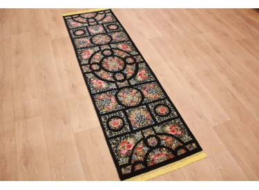 Persian carpet Ghom pure silk rug 210x64 cm Runner