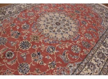 Perser Teppich Nain 9la mit Seide 244x160 cm Terracota
