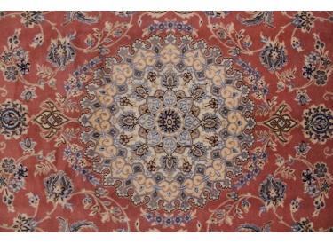 Perser Teppich Nain 9la mit Seide 244x160 cm Terracota