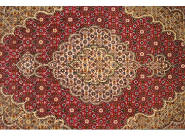 Perserteppich "Taabriz" Mahi mit Seide 120x85 cm Rot