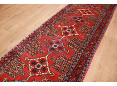 Persian carpet "Seneh" runner Wool 336x90 cm Red