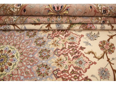 Feiner Perserteppich Isfahan mit Seide 400x315 cm Beige