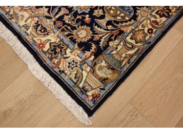 Persian carpet Mashad Runner with silk 307x87 cm