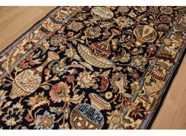 Persian carpet Mashad Runner with silk 307x87 cm