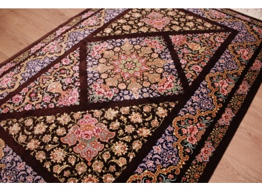 Persian carpet "Ghom" pure Silk rug 195x130 cm