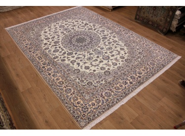 Persian carpet "Nain" 6la with Silk 360x260 cm Beige