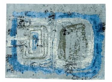 Moderner Teppich Grau Blau