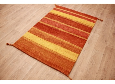Oriental carpet "Gabbeh" pure wool 177x125 cm Orange