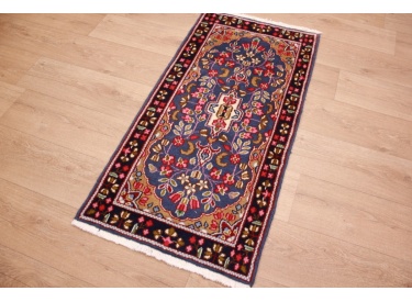 Persian carpet "Kerman" virgin wool 124x62 cm Blue